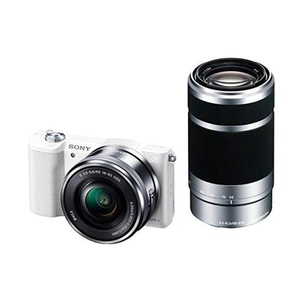 【中古】ソニー ミラーレス一眼 α5100 ダブルズームキット E PZ 16-50mm F3.5-5.6 OSS + E 55-210mm F4.5-6.3 OSS ホワイト ILCE-5100Y