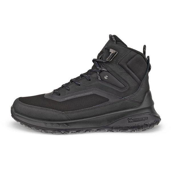 男性ブーツ ブラックレザー ハイキング ミッド コンフォートシューズ 2025FW