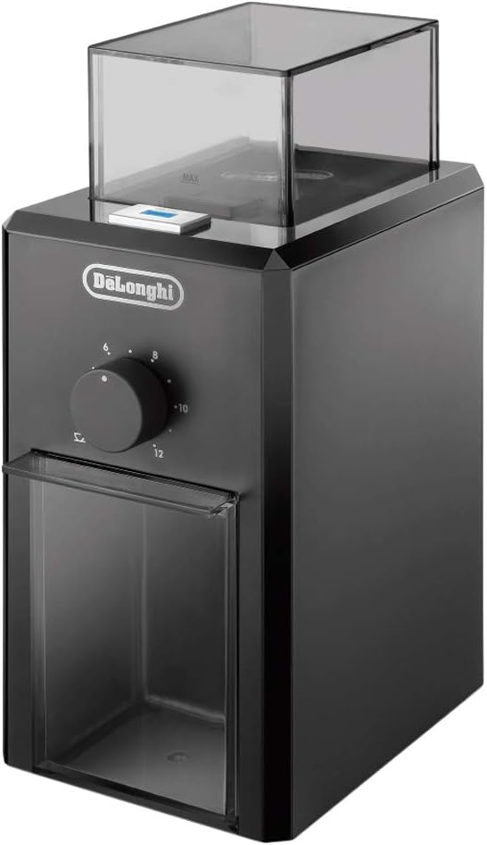 DeLonghi(デロンギ) De Longhiコーヒーグラインダー KG79J うす式 コーヒー豆120g分 簡単操作 粗挽き~細引き 着脱式コンテナ 安全設計 電源コードホルダー [ブラック]