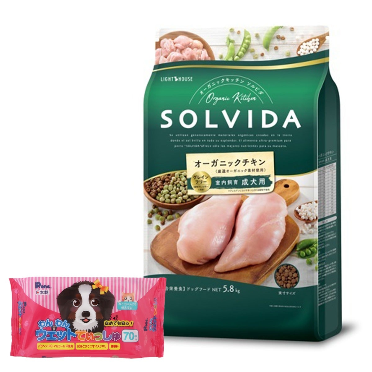 ドッグフード グレインフリー チキン 室内飼育成犬用 5.8kg【わんわんウエットてぃっしゅ1個付き】