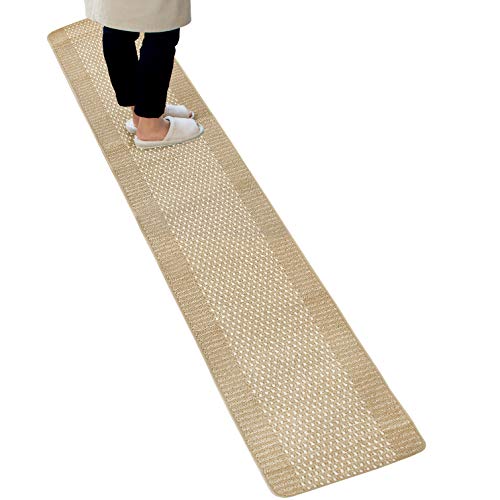 オカ キッチンマット ベージュ 約45cm×270cm 優踏生 洗いやすい (ずれない 洗える 日本製)
