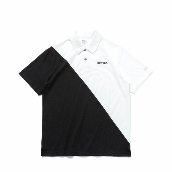 ニューエラ（NEW ERA） ゴルフ 半袖 ポロシャツ Color Block Diagonal ホワイト/ブラック 14109038