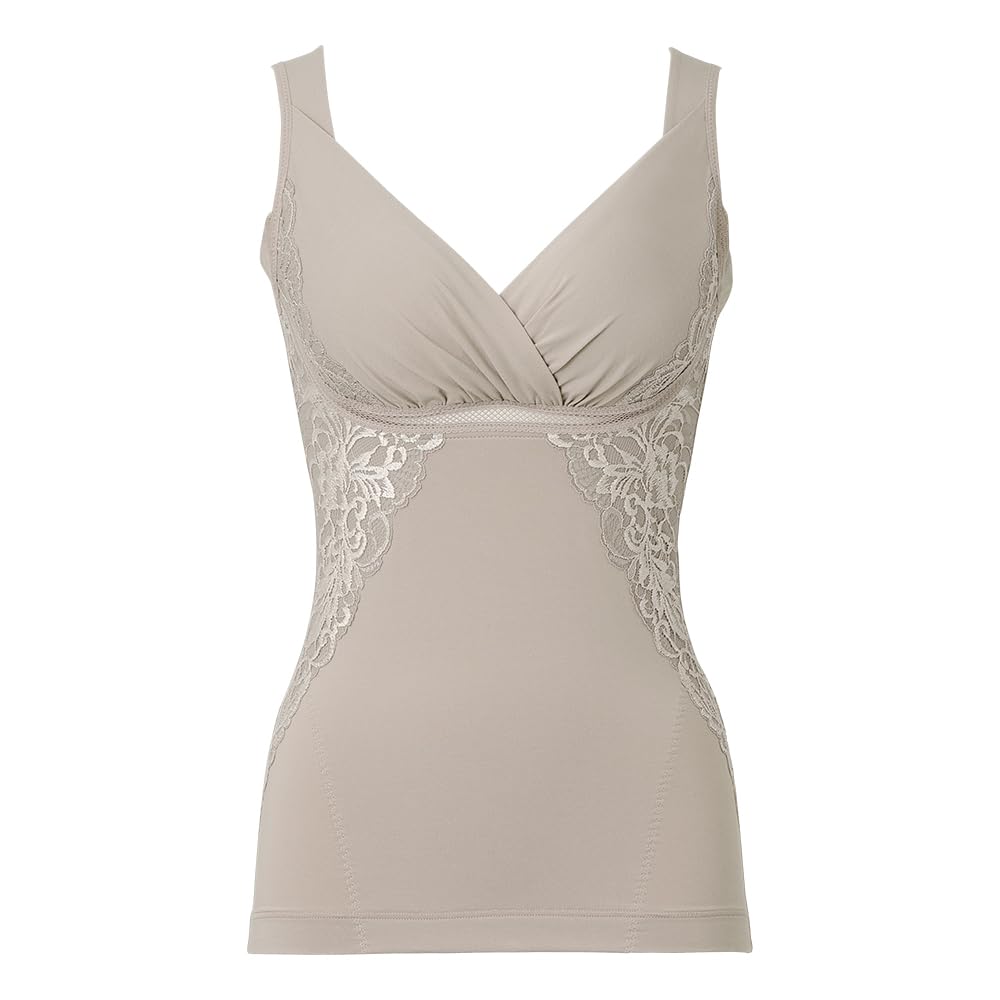 [ブラデリス ニューヨーク] ノンワイヤー補整ブラキャミ 綿混キャッチャーカップレースブラキャミ24 トープ L