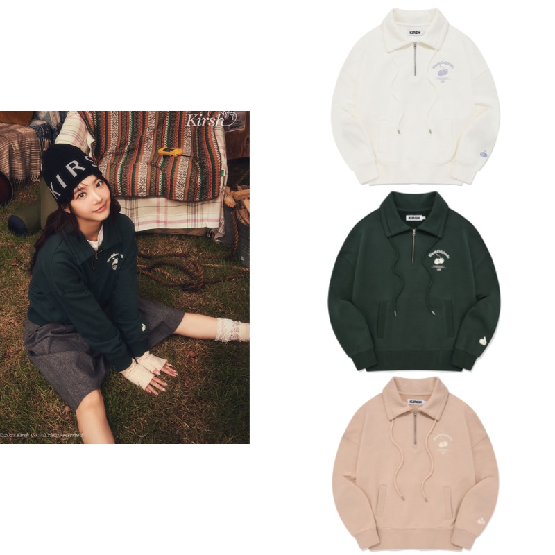 【Lesserafimウンチェ着用】CHERRY ARCH CROP HALF ZIP UP