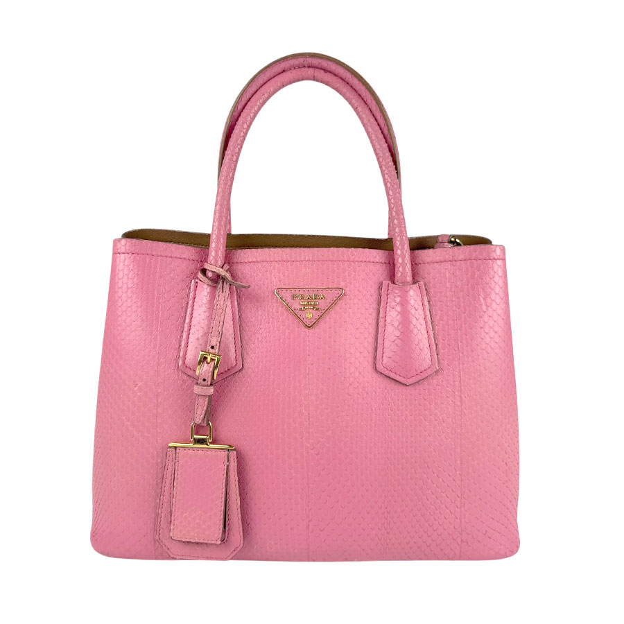 プラダ PRADA ハンドバッグ ショルダーバッグ パイソン ピンク ゴールド レディース n1161