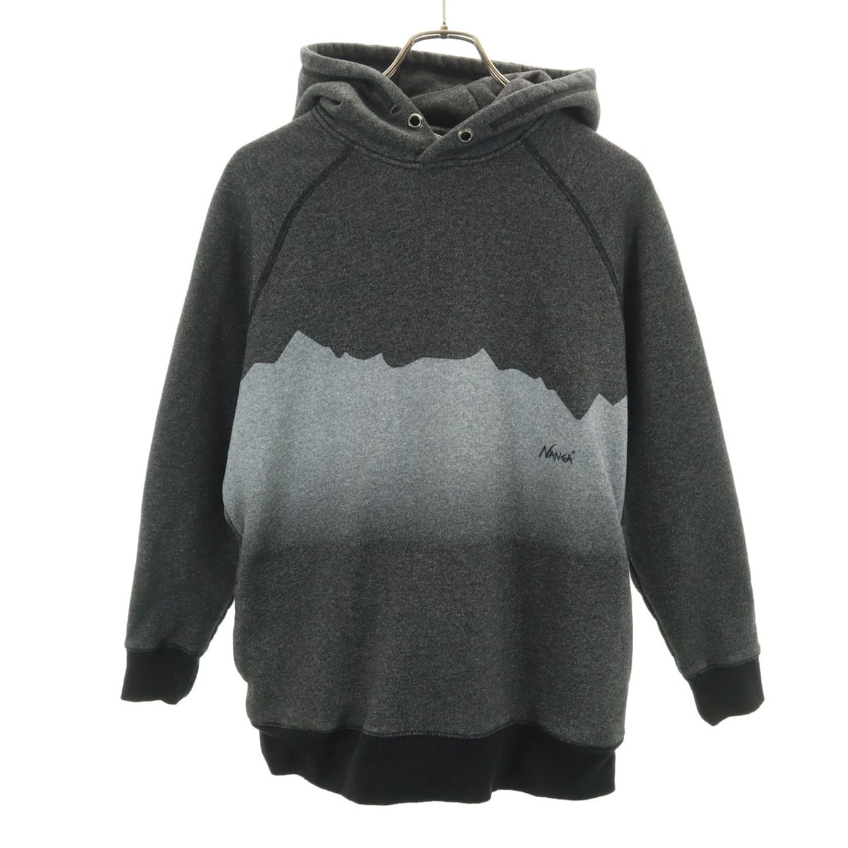 長袖 スウェットパーカー S チャコールグレー メンズ 古着