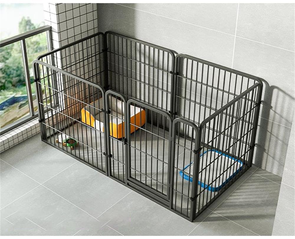 ペットサークル 犬 ペットフェンス サークルケージ ドア付き DIY 室内 屋外 置くだけ 柵 自立 ケージ 小型犬 セットドア付 6枚 高さ60cm 接続式 簡単組み立て 工具不要 ダブルロック ペ