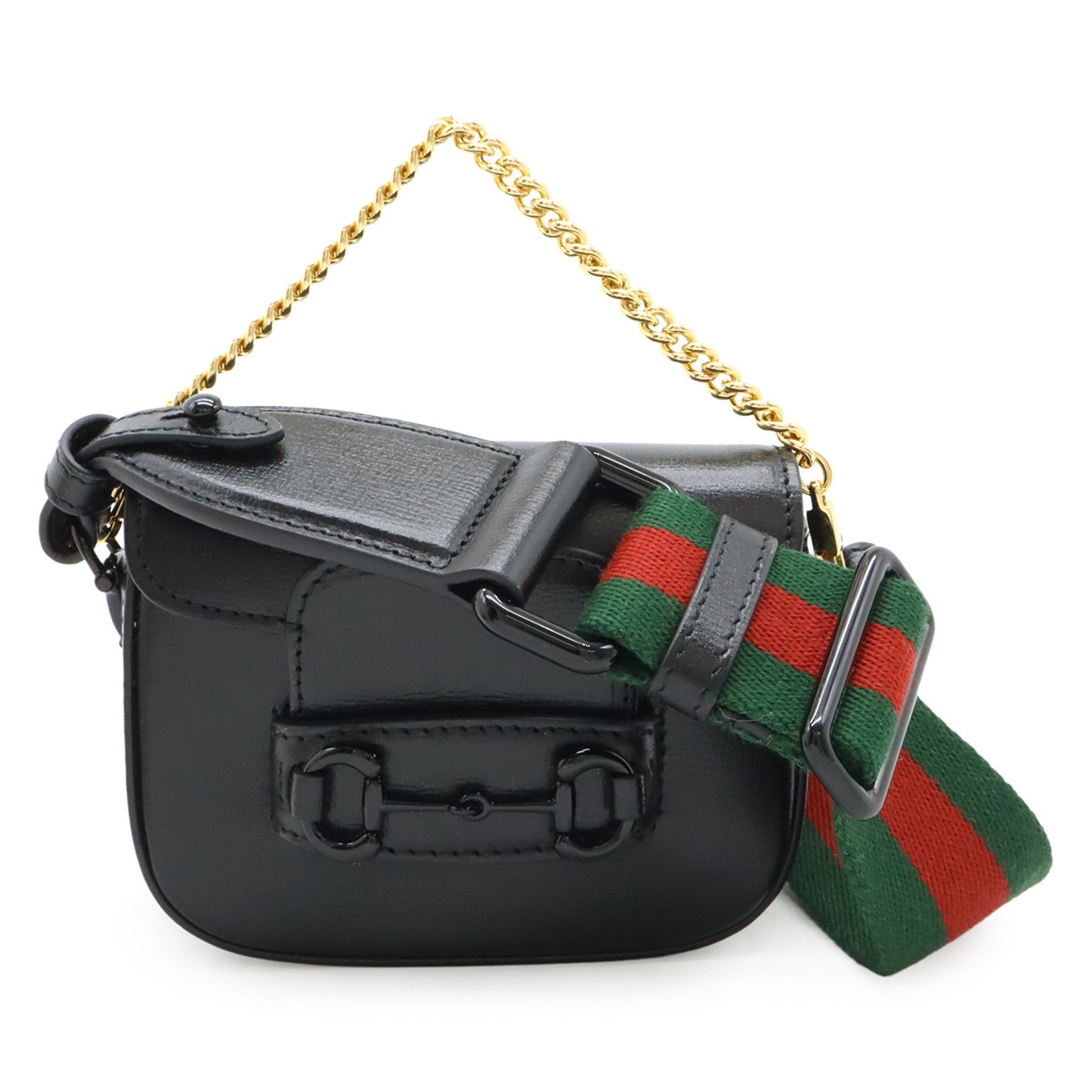 シェリーライン ホースビット ショルダーバッグ 2WAY ミニバッグ ハンドバッグ チェーンショルダー レザー ブラック 726863