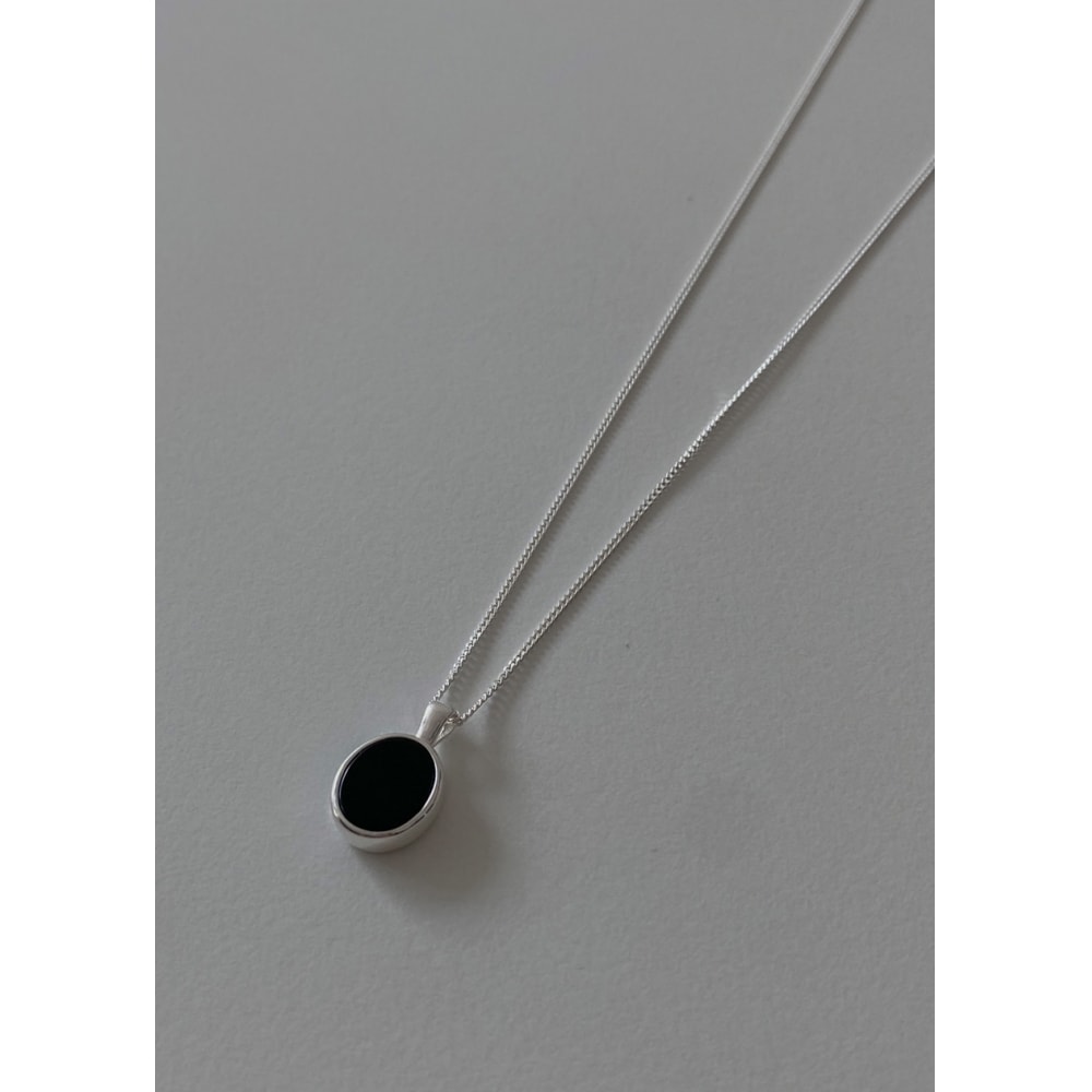 ブラックアップレミリーシンプルオニキスネックレス