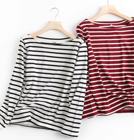 レディース 長袖 ボーダー かわいい 大人可愛い きれいめ シンプル カジュアル 上品 おしゃれ レトロ アジアン エスニック エキゾチック こなれ感 ラフ メンズライク マニッシュ ボーイッシュ