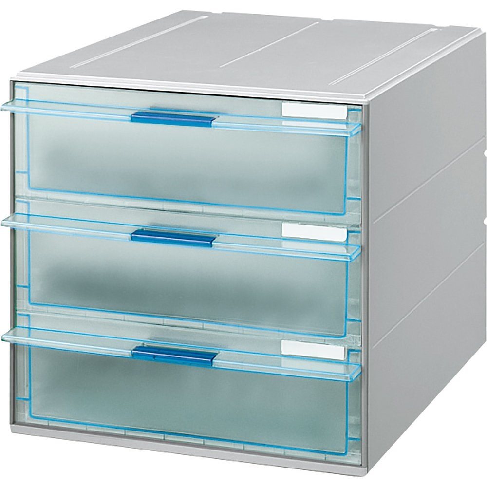（まとめ買い）レターケース 透明引き出し A4 深3段 LC-UNT203M [x3]