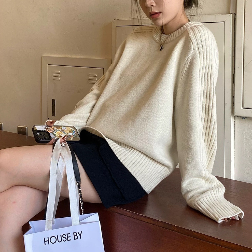 トップス ニットソー 長袖 クルーネック プルオーバー ミディアム丈 萌え袖 かわいい 大人可愛い きれいめ シンプル 上品 おしゃれ かっこいい カジュアル こなれ感 ルーズ 個性的 主役級 5,096円