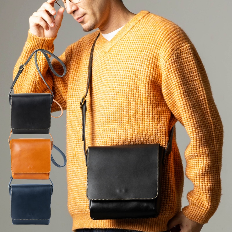 ショルダーバッグ 本革 日本製 栃木レザー 斜め掛け 男性 通学 アウトドア ショルダーバック 鞄 ブラック 黒 ブラウン 茶