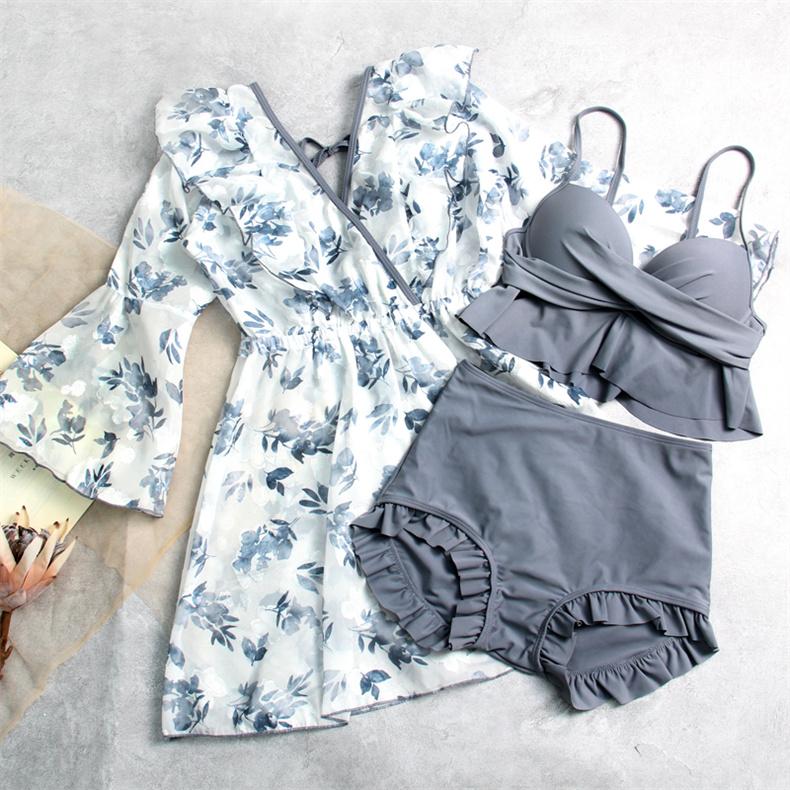 【急速出荷!】レディース 水着セット ビキニ セパレーツ 女性水着 チュニック ラッシュガード アウター 海辺 ビーチウェア 可愛い 夏 女子水着 ポイントの使用 4,951円