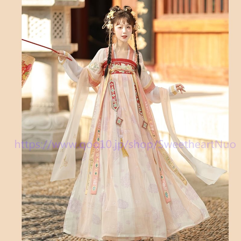 漢服刺繍のスカート唐製漢服の女性刺繍のスカートの飄逸な風の春秋胸もとスカート漢要素スーツ漢服女フルセット春夏モデル ロリ可愛 二次元 学園祭