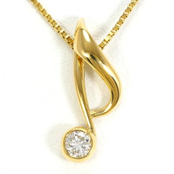 K18 18金 YG イエローゴールド ネックレス ダイヤ 0.10 約40cm ジュエリー 中古