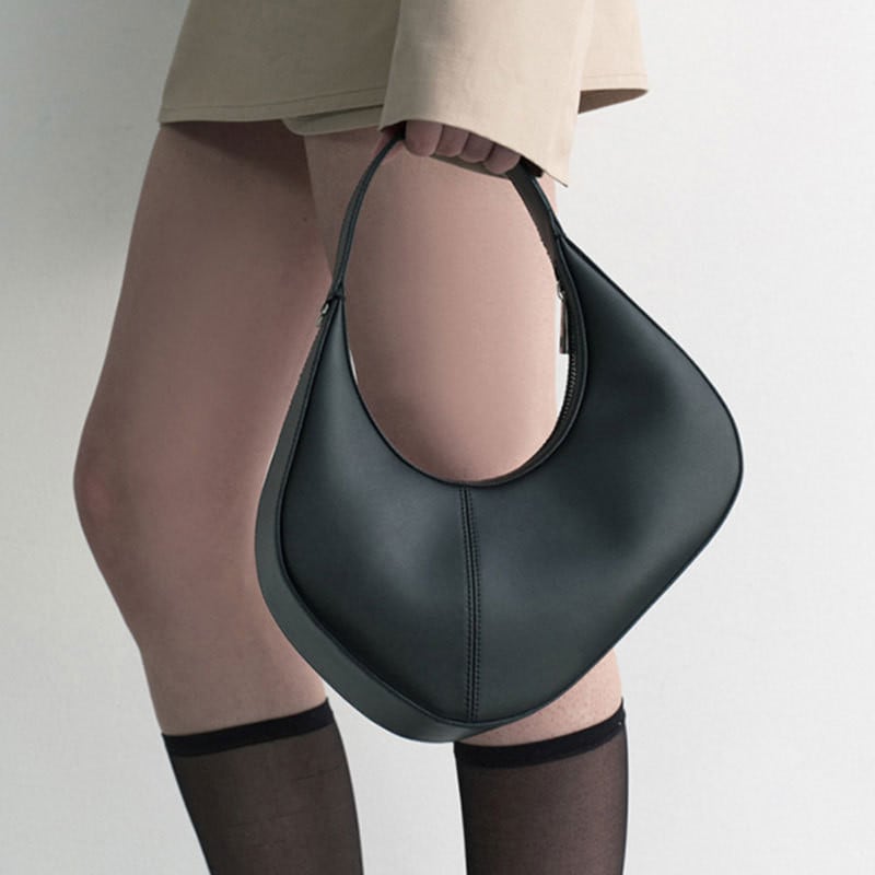 NicheブランドのレディースショルダーバッグPUレザーショルダーバッグ不規則形状レトロなHobosハンドバッグ