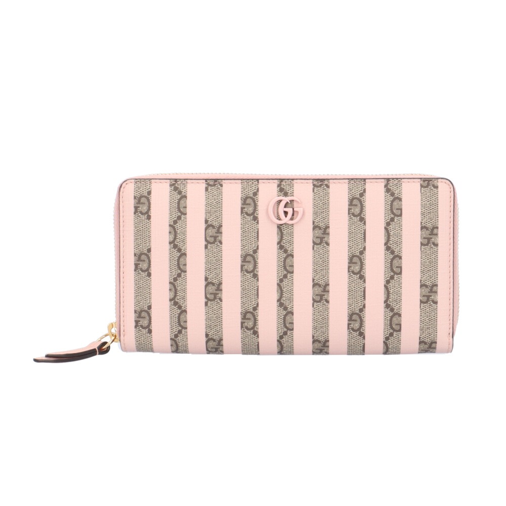 グッチ ダブルGジップラウンドウォレット 長財布 GGスプリームキャンバス 701488 GUCCI 中古