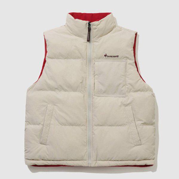 ユニ リバーシブル ルーズフィット パディング ベスト ベージュ QQ423LPVO1-BEG