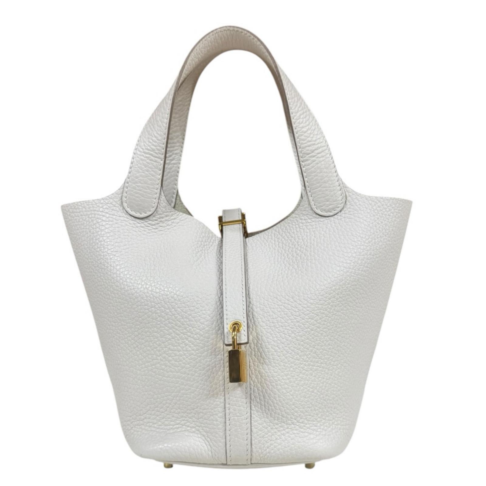 エルメス ピコタンロックPM ハンドバッグ トリヨンクレマンス ホワイト HERMES 中古