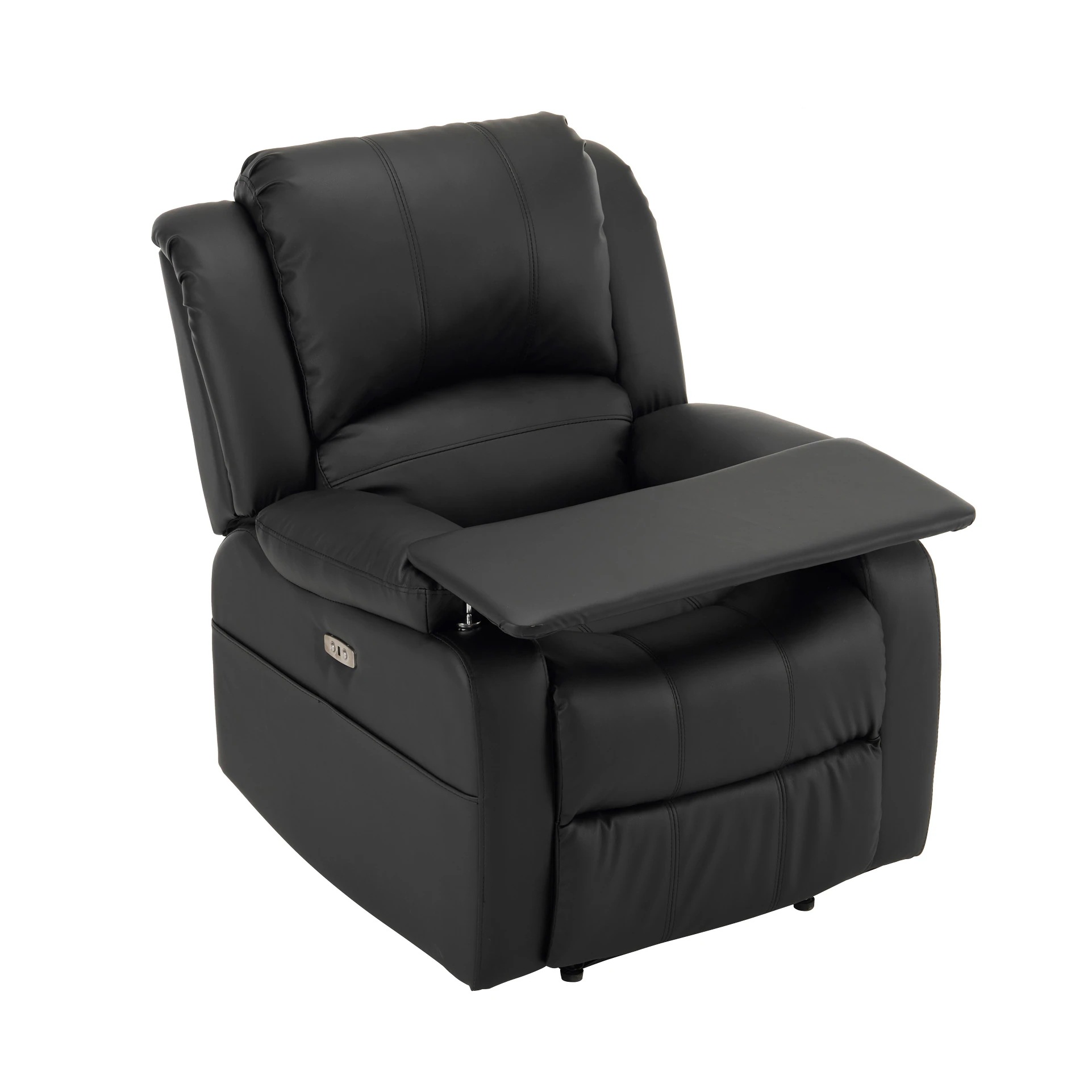 【2点購入で150OFF】『今だけ！クーポンご利用激安』リクライニングチェア テーブル付き リクライニングソファ 1人掛け 電動 リクライニング ファブリック オットマン一体型 パーソナルチェアー 電