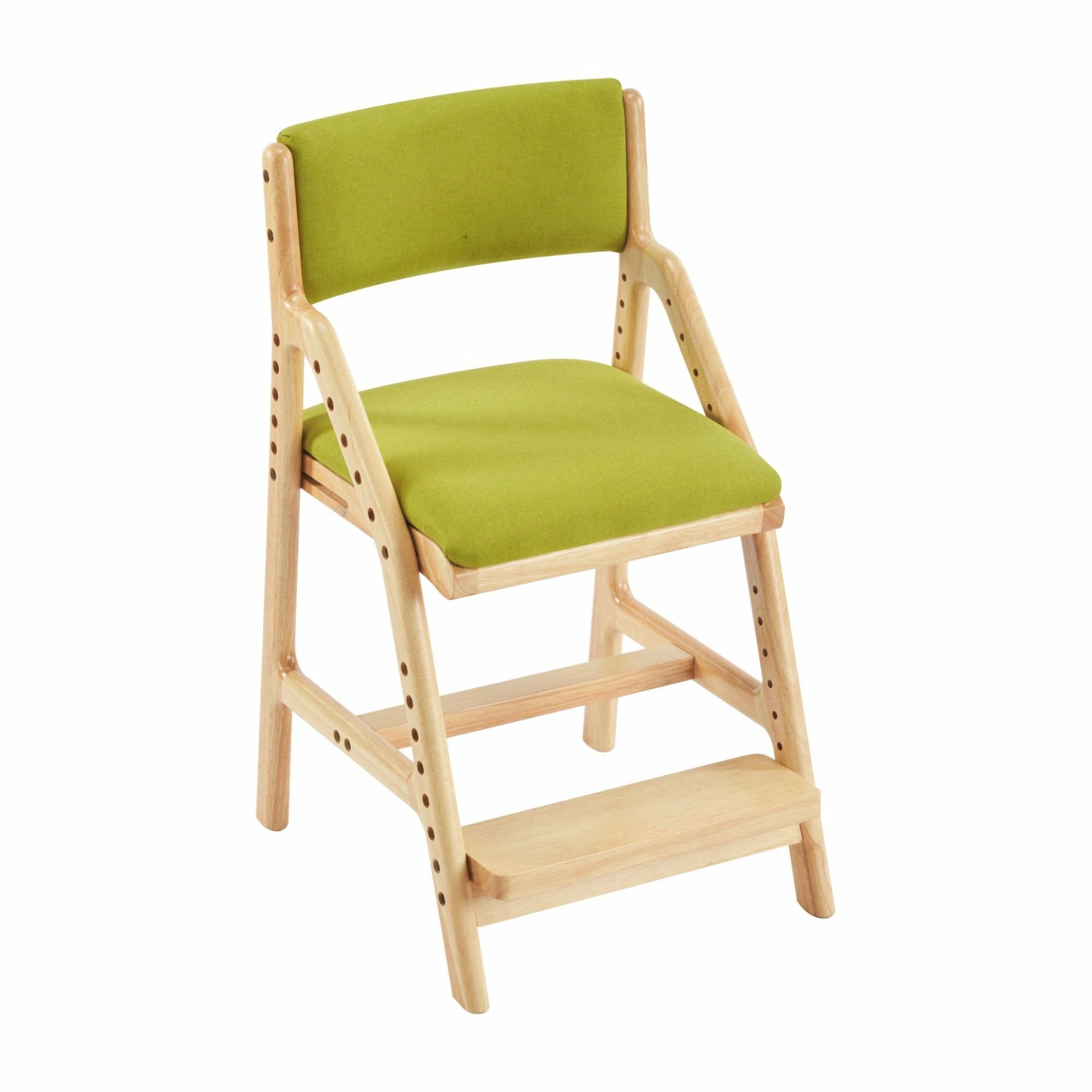 386グリーン 学習チェア 学習椅子 木製 姿勢 子供 キッズチェア ハイチェア ダイニングチェア 椅子 高さ調整 シンプル コンパクト 組立て 板座 足置き