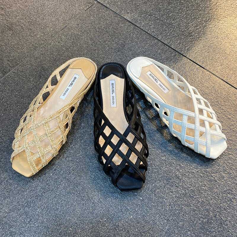 レディースシューズ 婦人靴 フラットシューズ フラットサンダル ぺたんこサンダル フラットミュール ぺたんこミュール オープントゥ メッシュ v カット ヌーディ 安定感 歩きやすい lsho0207