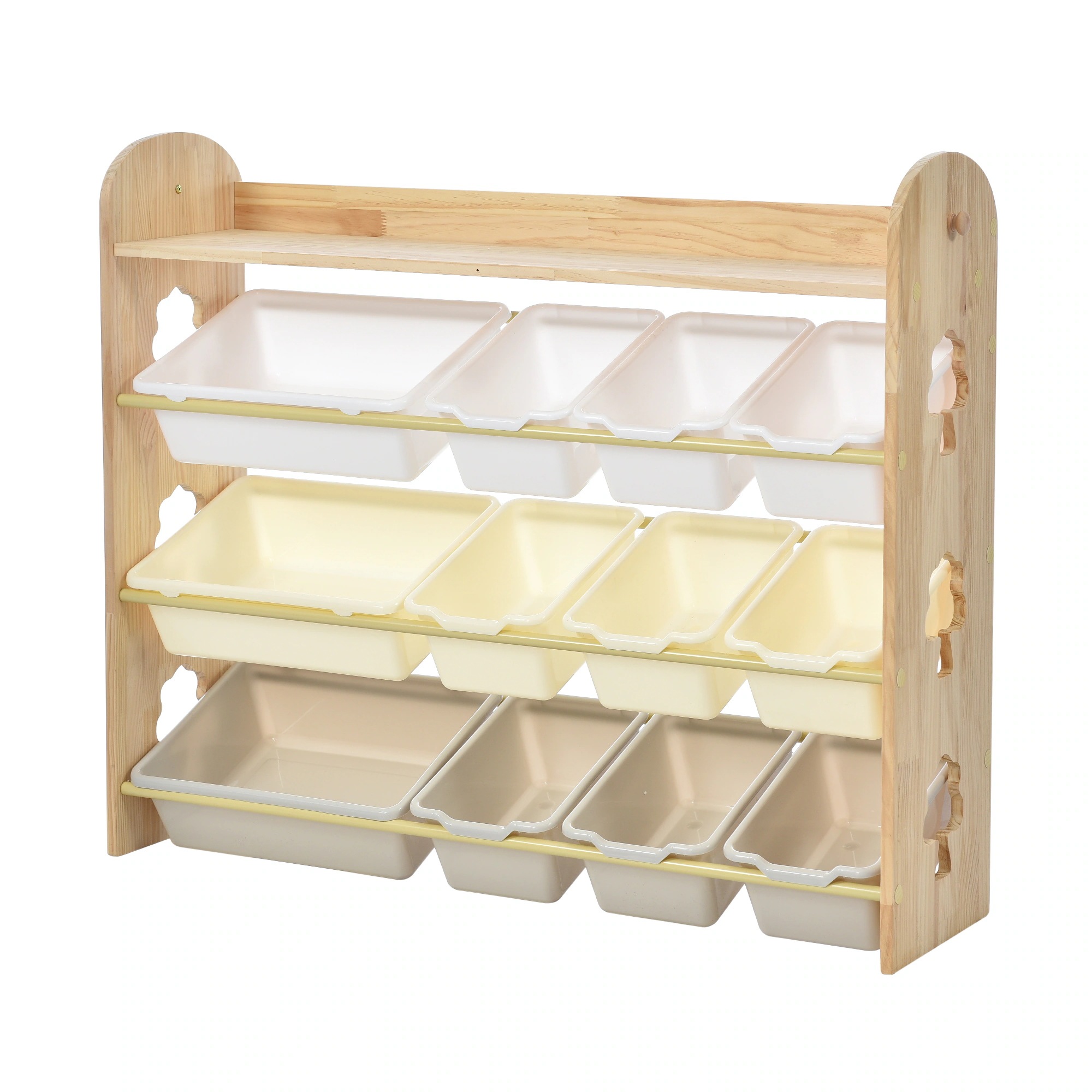 【安心保証付き】【新商品】おもちゃ収納ラック ラージサイズ 幅103cm 子ども用家具 木製 収納ケース44