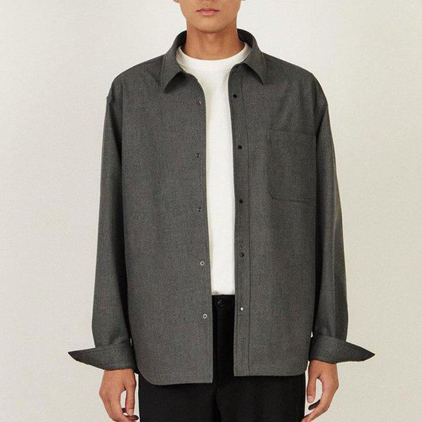ポリ混紡ウールライクカジュアルシャツジャケット_DLA1SHCL191G1