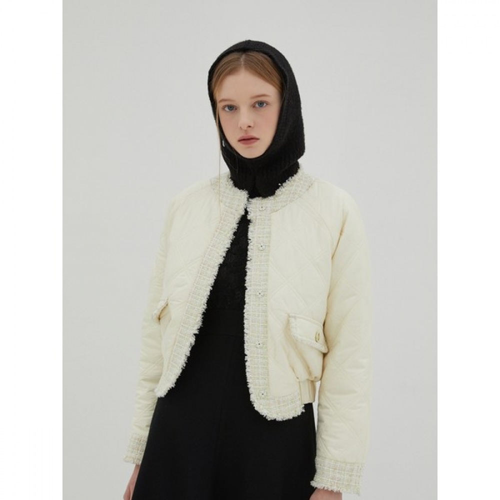 [エゴイスト] ツイードポイントキルトダウンジャンパー EN1NZ160