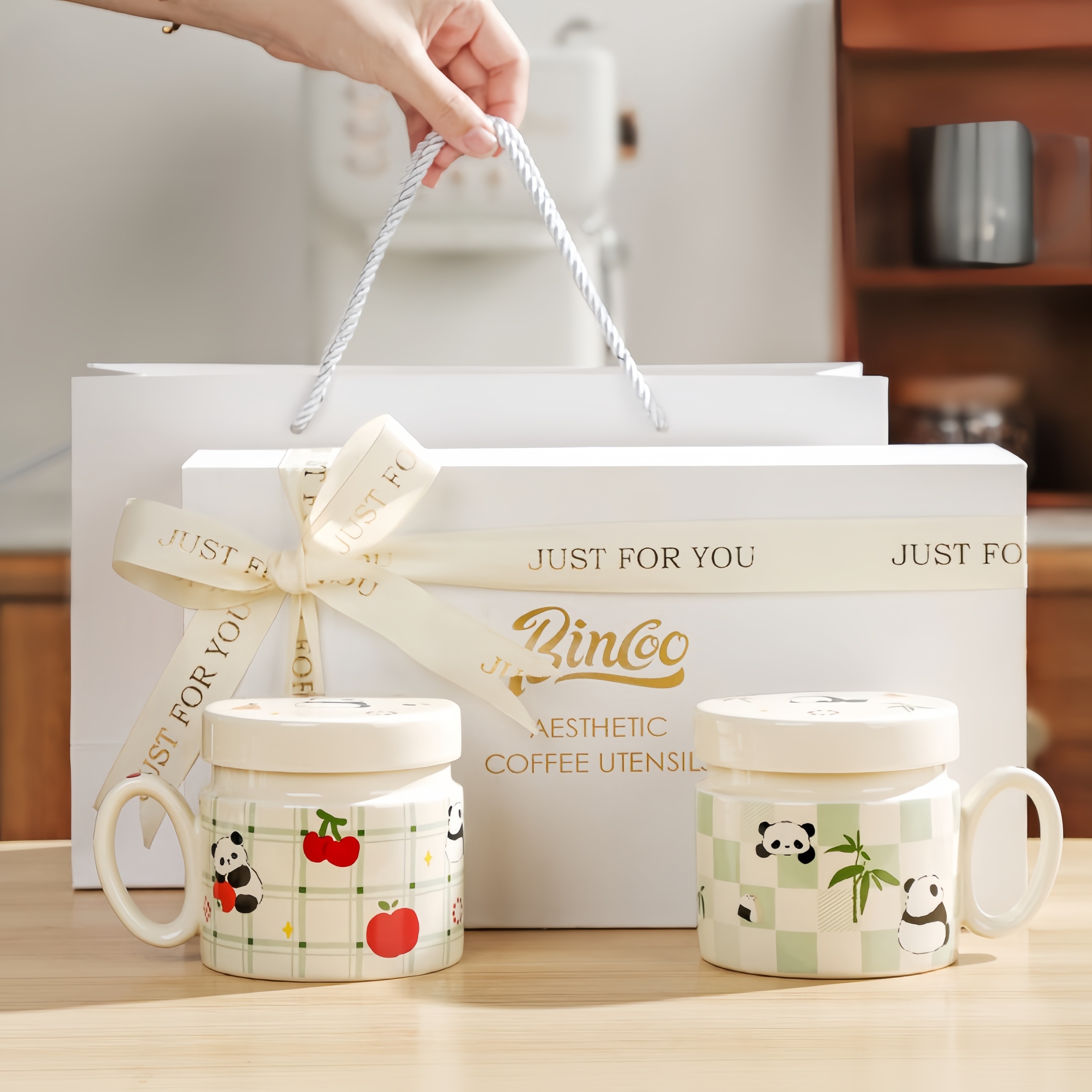 コーヒー対カップセラミックマグカップカップル高級感セット遷移結婚土産誕生日プレゼント