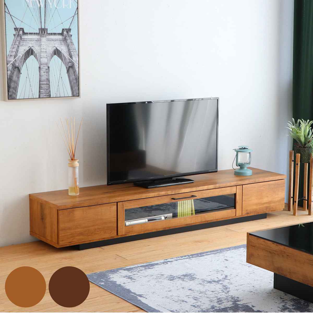 ローボード テレビ台 ヴィンテージ調 シンプルデザイン 約幅180cm テレビボード TV台 TVボード テレビラック テレビ 日本製 収納 リビング収納 AVボード フラップ扉