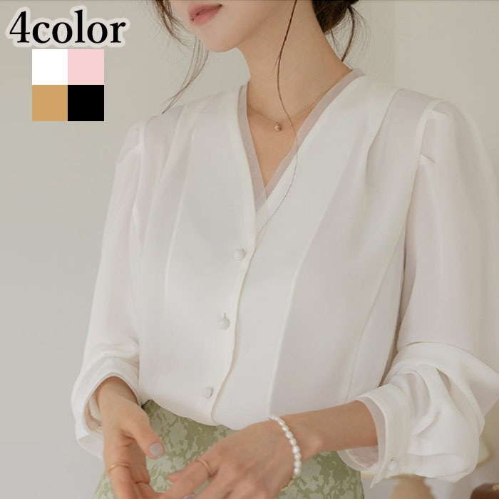 ブラウス レディース 長袖 オフィス デート 可愛い お洒落 甘め