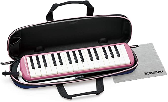 スズキ 鍵盤ハーモニカ メロディオン アルト 32鍵 ピンク FA-32P 軽量本体 通学に優しいセミハードケース
