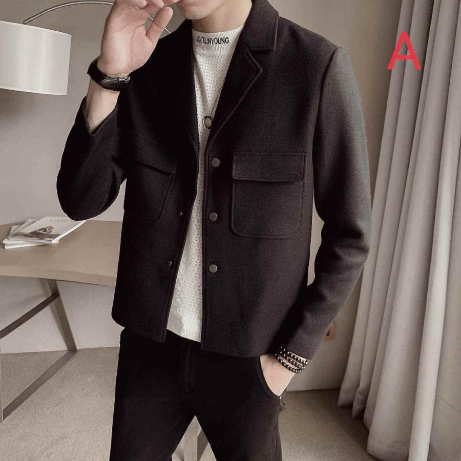 ラシャコート ジャケット メンズ ピーコート 秋冬 アウター 無地 チェスターコート ラシャジャケット カジュアルジャケット ショートコート
