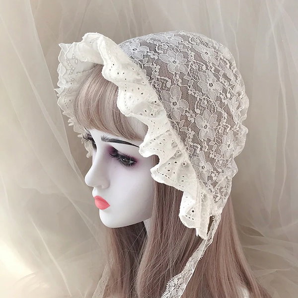 Qoo10] ベビーレース帽子ロリータナイトキャップロ