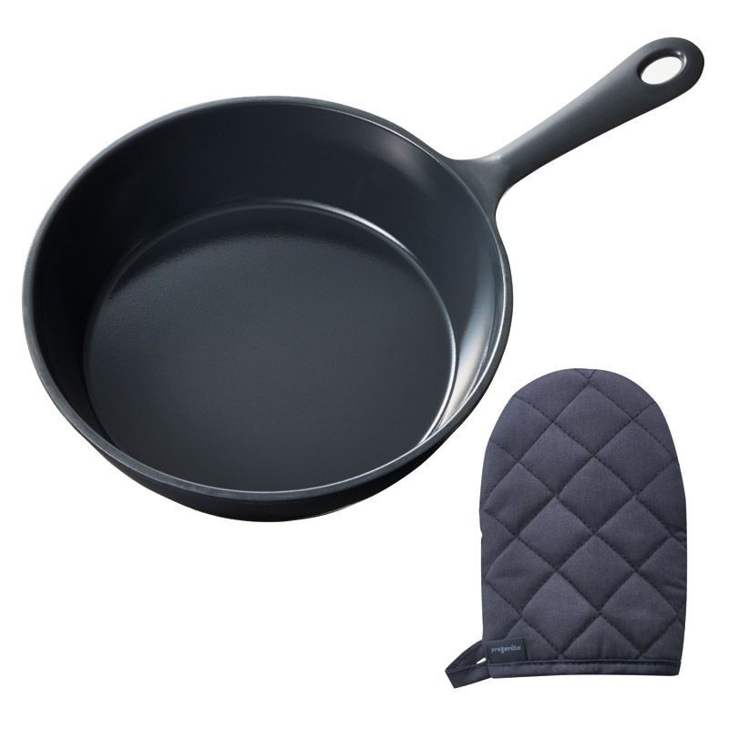 アルミスキレット/ミトンセット ネイビーグレー PRE18-TNSET
