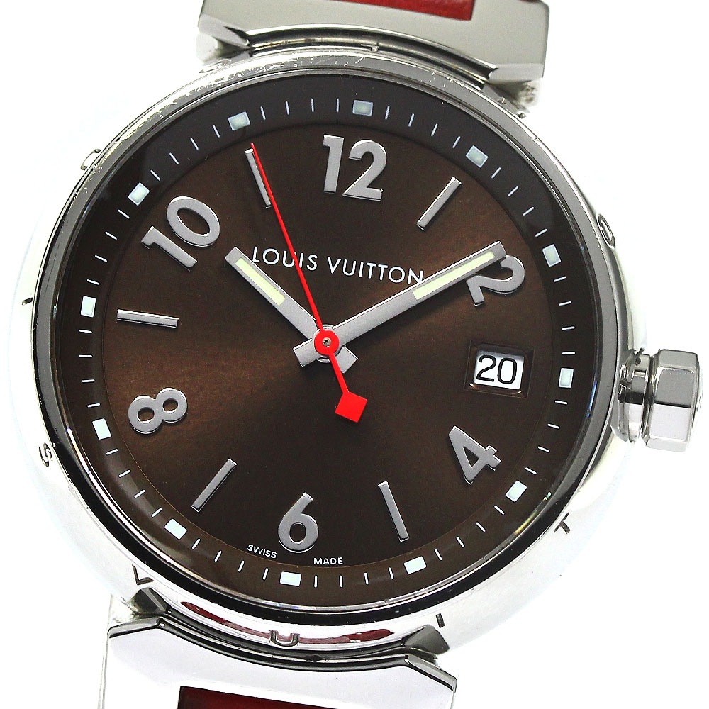 ルイヴィトン LOUIS VUITTON Q1329 タンブール デイト クォーツ レディース _768113【中古】