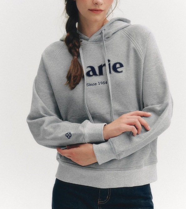 Marie Classic Regular Fit Hooded T-Shirt フーディ (melange gray)
