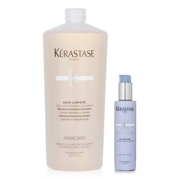 Kerastase ブロンド アブソル セット 1: シャンプー & 補強 熱保護 セラム (明るくされたまたはハイライトされた髪用)