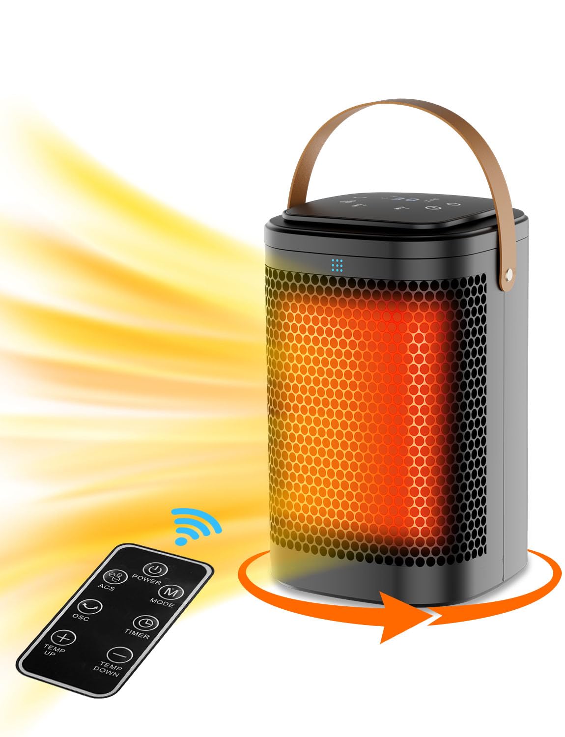 セラミックヒーター【2024年革新モデル&AI節電対策】ファンヒーター セラミックファンヒーター ECO恒温運転搭載 70自動首振り 12時間タイマー リモコン付 電気ストーブ 44044