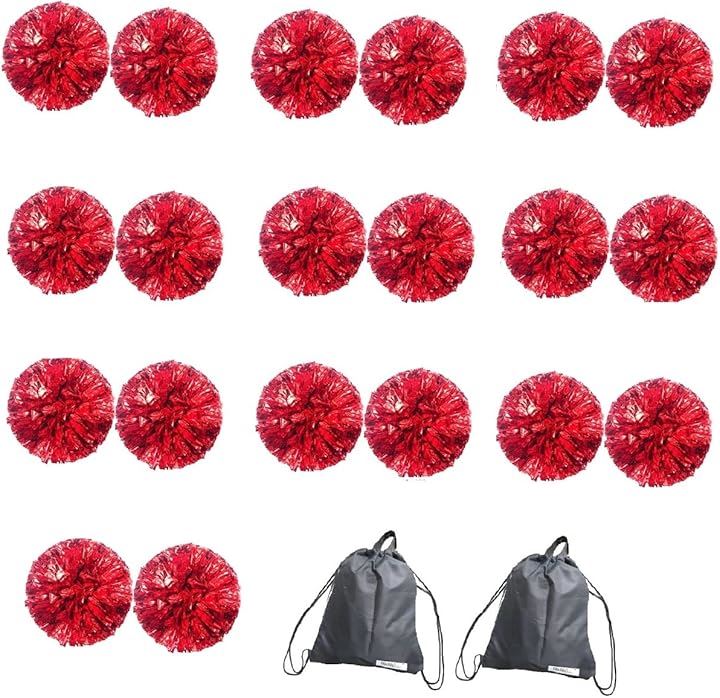 SWAANBELLE ポンポン チア ダンス チアリーダー キッズ 運動会 応援 セット(レッド20個)