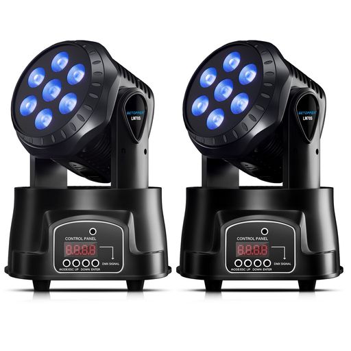 BETOPPER ムービングライト 7x8W RGBW LED 舞台照明ディスコライト ステージライト7色変換 DMX512 9/14CH パーティライト DJ disco light for par