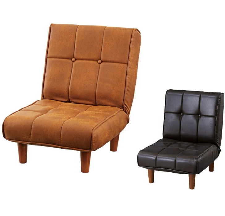 フロアソファ 椅子 ソファ ロースタイル ポップ リクライニング 脚取り外し リビング キャメル ブラウン RKC-937