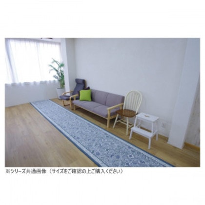 ボタニレル 廊下敷きマット(抗菌防臭 吸水速乾) 日本製 80×120cm ブルー