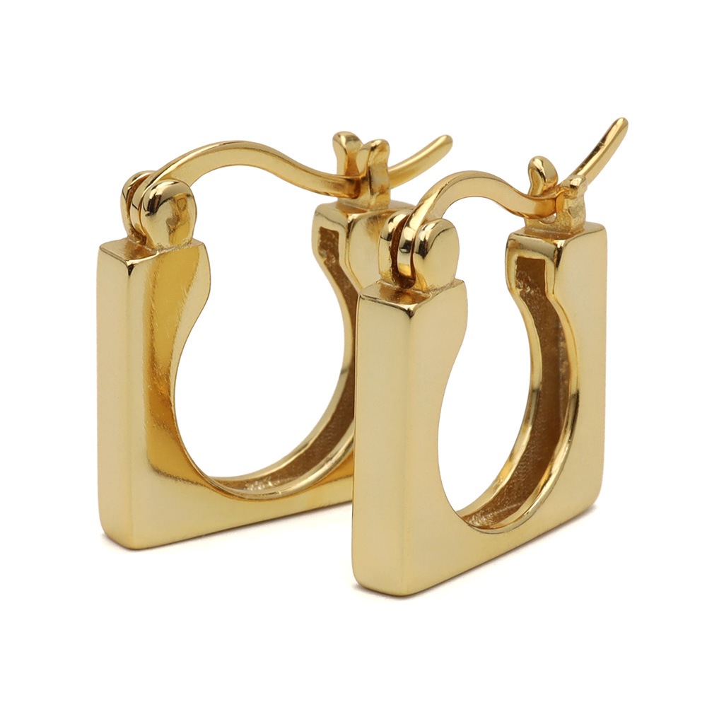 925 スクエアフープピアス 2カラー [ce198]