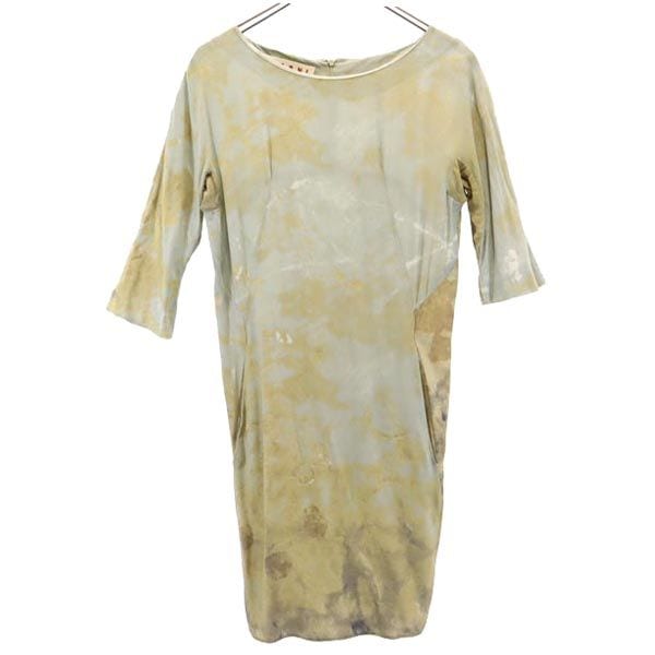 イタリア製 半袖 ワンピース 36 ブラウン系 レディース