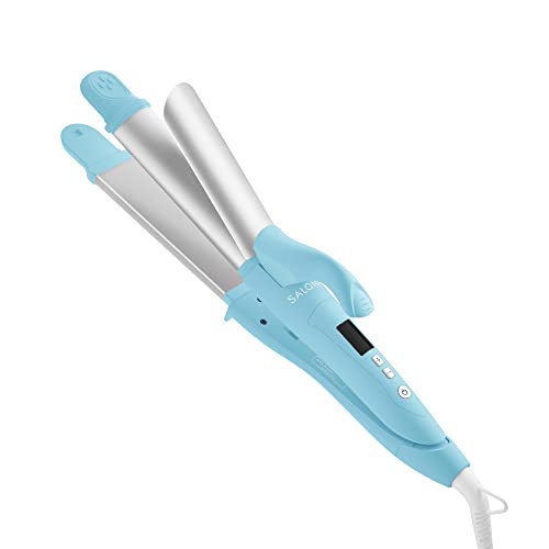 春夏限定 SALONIA 2WAYストレート カールヘアアイロン ユニバースターコイズ 32mm コテ 海外対応 立ち上げ最