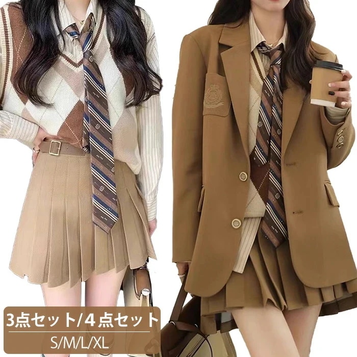 【急速出荷!】スカートスーツ レディース スクールファッション JK 制服 女の子 フォーマルスーツ 卒業式 入学式 卒園式 3点セット 4点セット セットアップ スカート 無地 体型カバー 春 秋