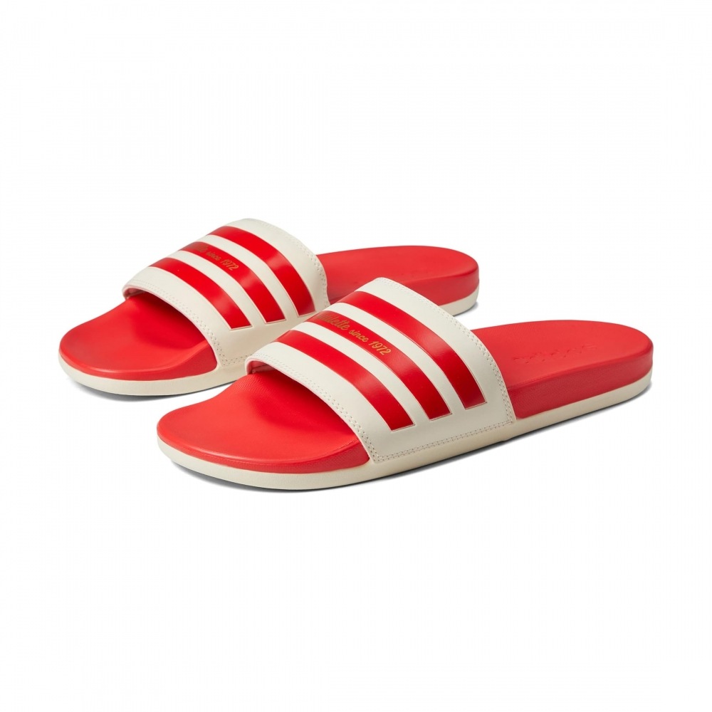 アディダスアディレッテコンフォートワンダーホワイト/ビビッドレッド/ゴールドメタリック